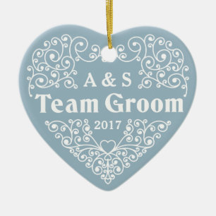 Team Groom custom monograms & date ornament