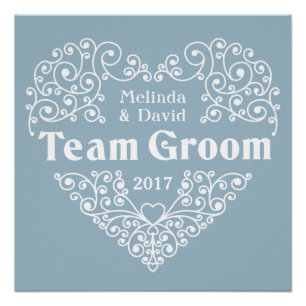 Team Groom custom names & year wedding poster