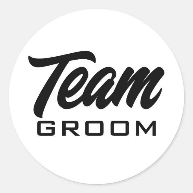 Team Groom custom round stickers (Front)