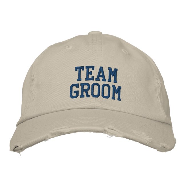 Team Groom Embroidered Ball Cap (Front)