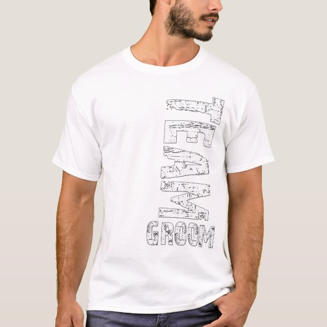 Team Groom Extra Large Grunge Text T-Shirt (Front)