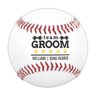 Team Groom   Groomsman   Bachelor   Black White Baseball