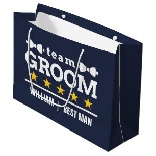 Team Groom Groomsman Bachelor Navy Blue Large Gift Bag