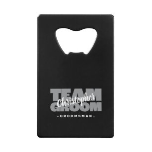 Team Groom Groomsman Name Wedding Party Black Grey
