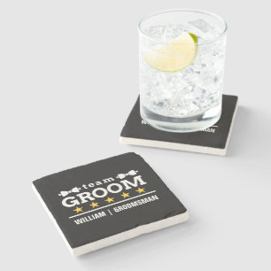 Team Groom Groomsman  Stone Coaster