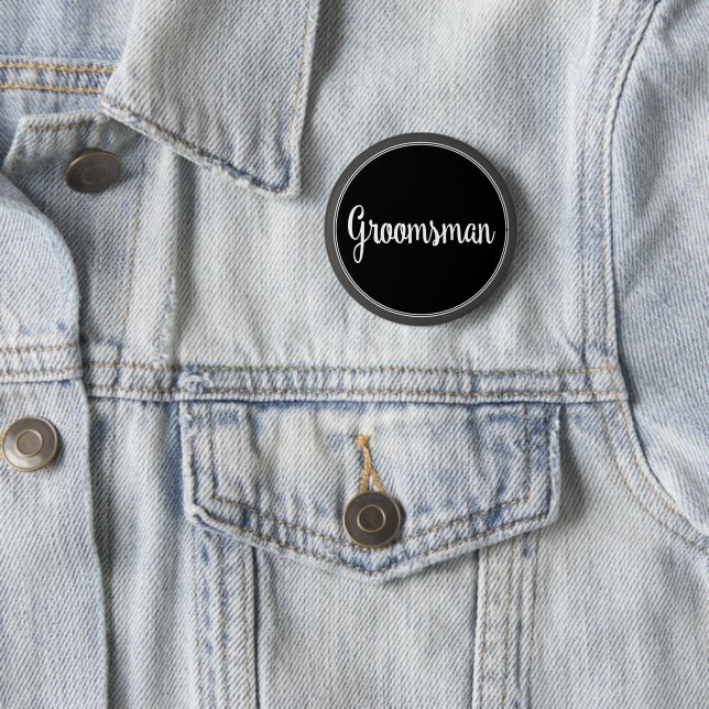 Team Groom Groomsman Wedding Party 6 Cm Round Badge (In Situ)
