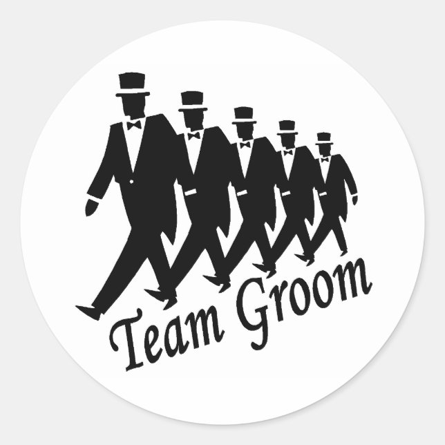 Team Groom Groomsmen Classic Round Sticker (Front)