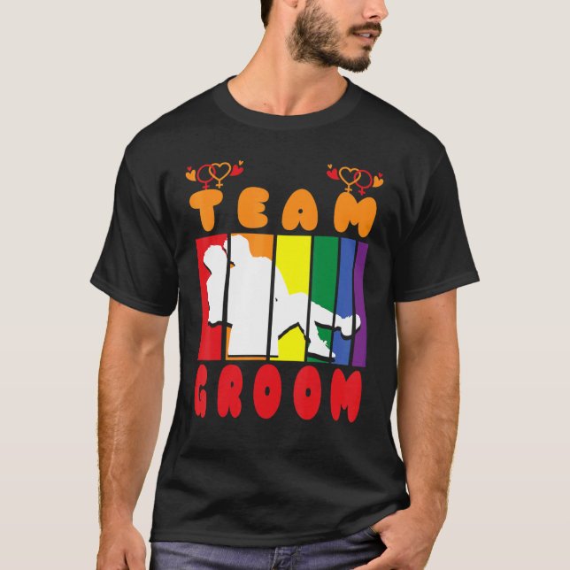 Team Groom Husband Crew same gender love T-Shirt (Front)