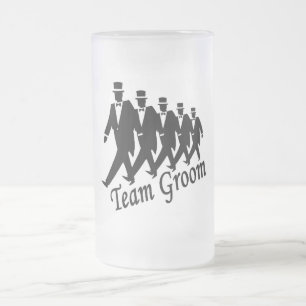 Team Groom (Men) Frosted Glass Beer Mug