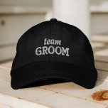 Team Groom Modern Simple Typography Wedding Embroidered Hat<br><div class="desc">Team Groom simple typography.</div>