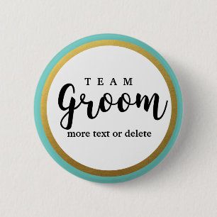 Team Groom Modern Wedding Favours for Groomsmen 6 Cm Round Badge