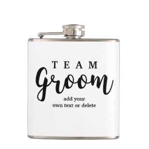 Team Groom Modern Wedding Favours for Groomsmen Hip Flask