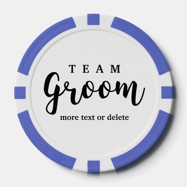 Team Groom Modern Wedding Favours for Groomsmen Poker Chips (Front)