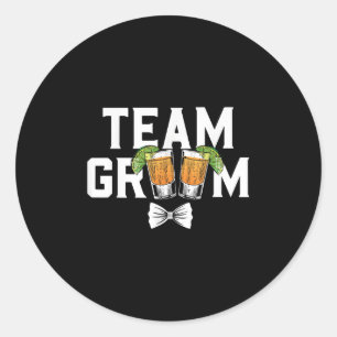 Team Groom Party Bachelor Shots Bride Wedding Classic Round Sticker