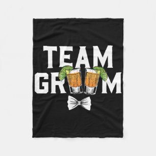 Team Groom Party Bachelor Shots Bride Wedding  Fleece Blanket