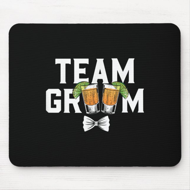 Team Groom Party Bachelor Shots Bride Wedding  Mouse Mat (Front)