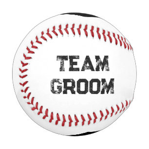 Team Groom personalised Black Heart Baseball