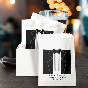 Team Groom Tuxedo Hangover Kit Wedding Favour Bag