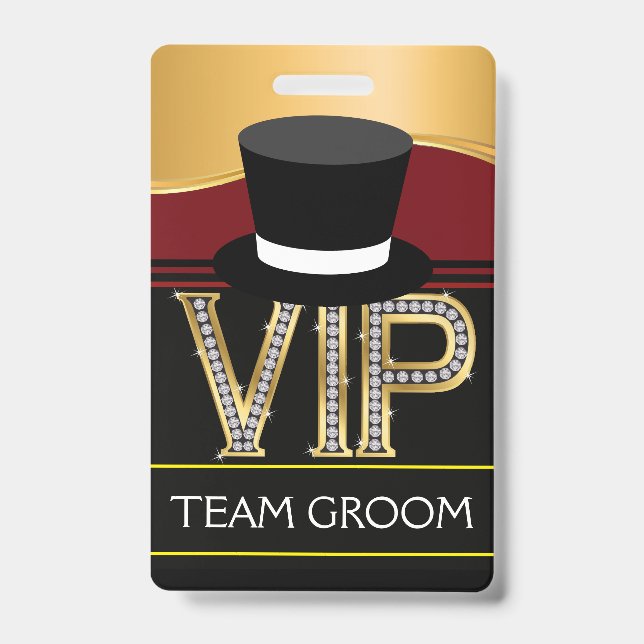 Team Groom Wedding Badge ID Badge (Front)