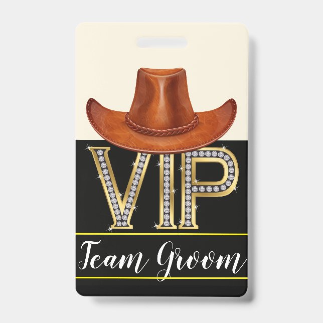 Team Groom Wedding Badge ID Badge (Front)