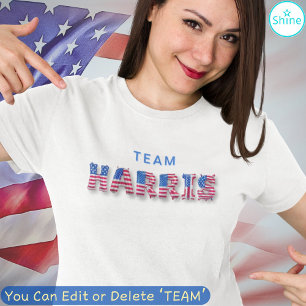 TEAM HARRIS Kamala Harris US Flag Balloon Alphabet T-Shirt