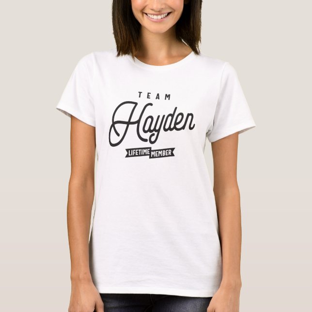 Team Hayden Lifetime Member Personalised Name  T-Shirt (Front)