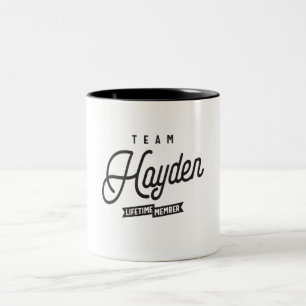 Team Hayden Lifetime Member Personalised Name  Two-Tone Coffee Mug