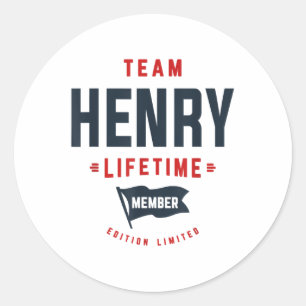 Team Henry Lifetime Member Funny Name Henry _1 Classic Round Sticker