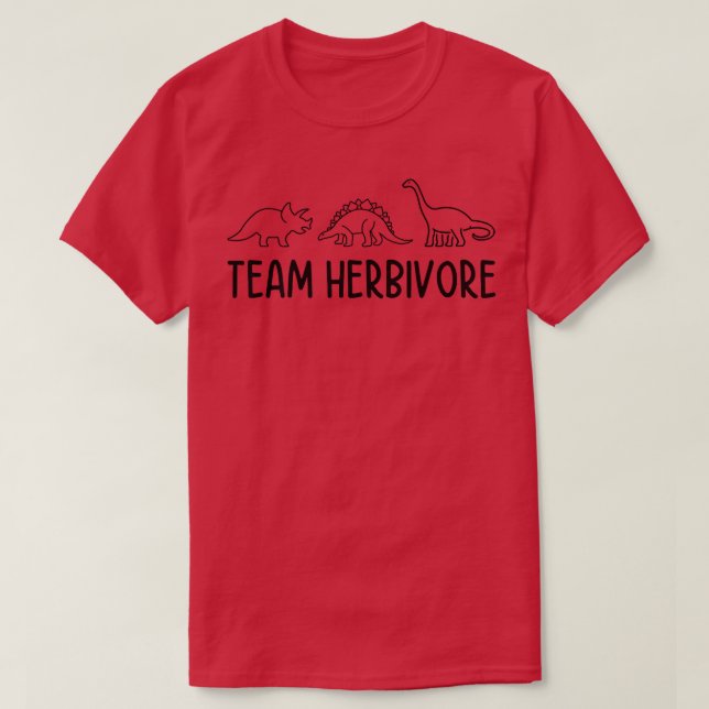 Team Herbivore Vegan Plant Based Diet Dino Vegetar T-Shirt (Design Front)