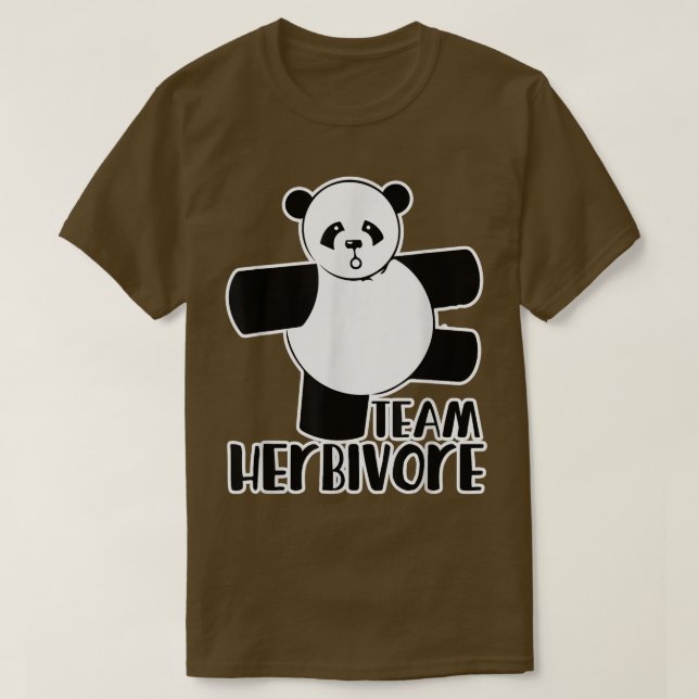 Team Herbivore  vegan vegetarian t panda bear tee  (Design Front)