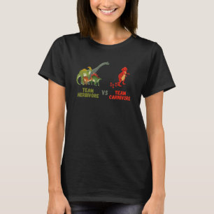 Team Herbivore Vs Carnivore Cute Dinosaur Dino Des T-Shirt