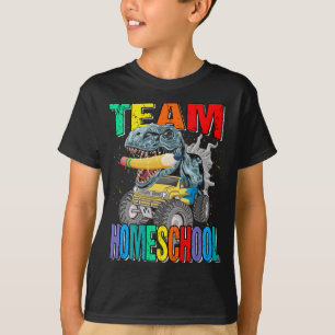 Team Homeschool Monster Truck Dinosaur Boys T-Shirt