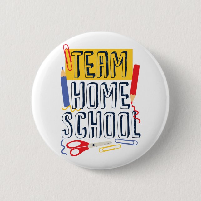 Team Homeschool Quarantine Teacher 6 Cm Round Badge (Front)