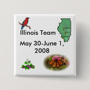 Team Illinois - State Symbols 15 Cm Square Badge
