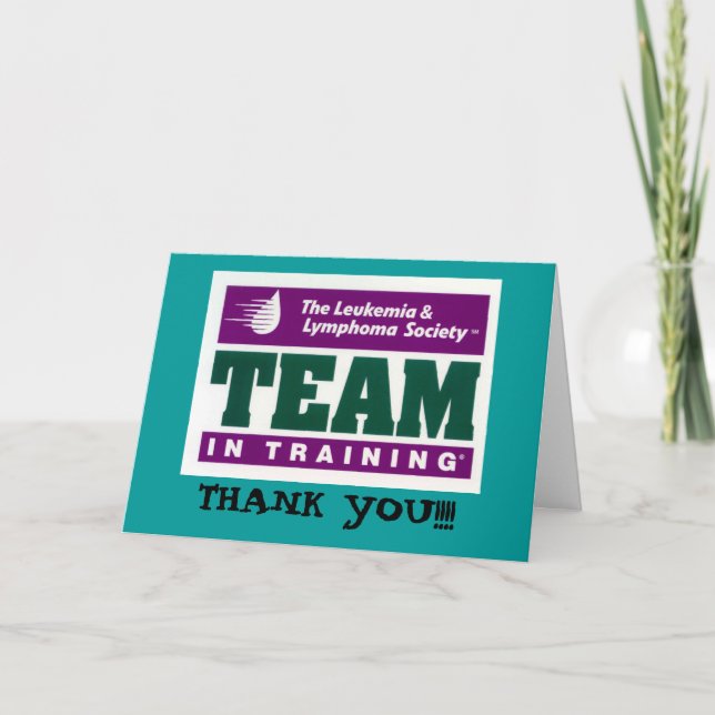 Team in training, THANK YOU!!!! Thank You Card (Front)