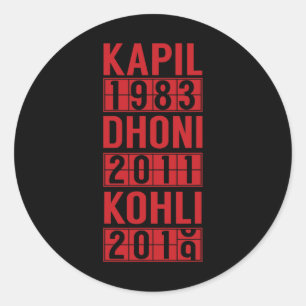 Team India World Cricket Cup Fan Jersey 2 Classic Round Sticker