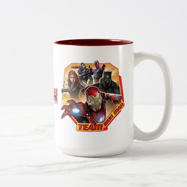 Team Iron Man Characters Two-Tone Coffee Mug (Right)