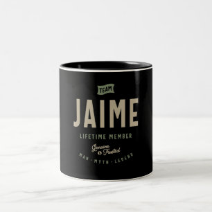 Team Jaime Lifetime Member Personalised Name Two-Tone Coffee Mug