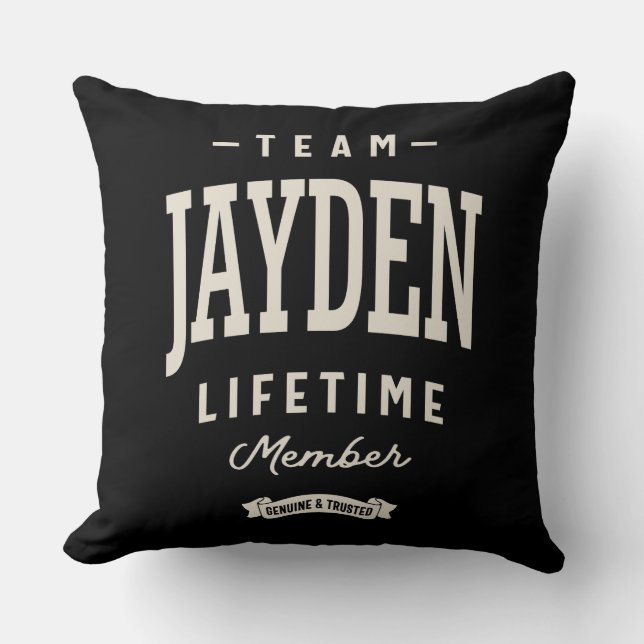 Team Jayden Lifetime Member Personalised Name  Cushion (Front)