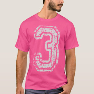 Team Jersey Uniforms Number 3 Three School Sports T-Shirt