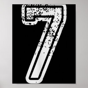 Team jersey uniforms number 7 seven school sports poster