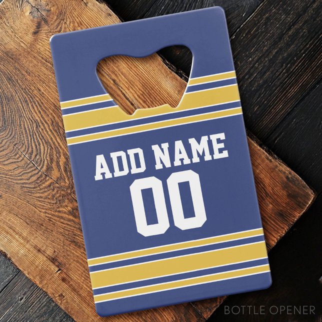 Team Jersey with Custom Name and Number (Custom Bottle Opener - Card Style)