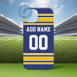 Team Jersey with Custom Name and Number<br><div class="desc">Blue and Yellow colours -- If you are a Fantasy Football team owner,  make your own products and show off to your friends! Or - Do you play High School Football and want a memento? This jersey design is perfect for anyone playing sports.</div>