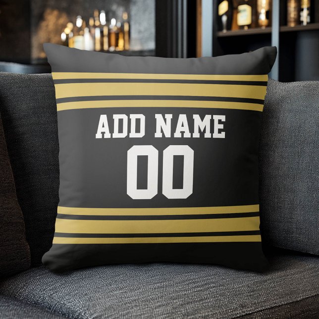 Team Jersey with Custom Name and Number Cushion (Custom Sports Pillow for a Man Cave)