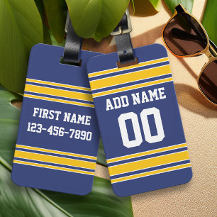 Team Jersey with Custom Name and Number Luggage Tag