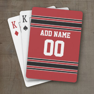Team Jersey with Custom Name and Number Playing Cards