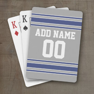 Team Jersey with Custom Name and Number Playing Cards