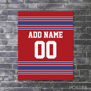 Team Jersey with Custom Name and Number Poster