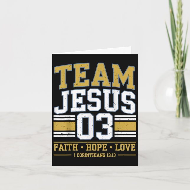 Team Jesus 03 Christian Faith Men Teen Girl Toddle Card (Front)