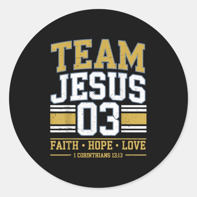 Team Jesus 03 Christian Faith Men Teen Girl Toddle Classic Round Sticker (Front)